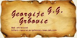 Georgije Grbović vizit kartica